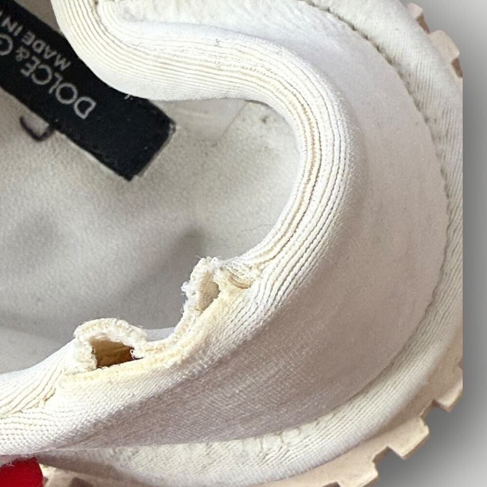 Dolce & Gabbana Lace Sneakers Beige Floral Made in Italy Women’s Size 40 - Picture 7 of 16